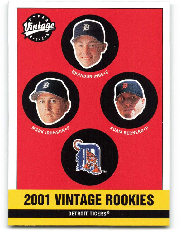 2001 Upper Deck Vintage #351 Brandon Inge/Mark J. Johnson/Adam Bernero NM-MT  Detroit Tigers 