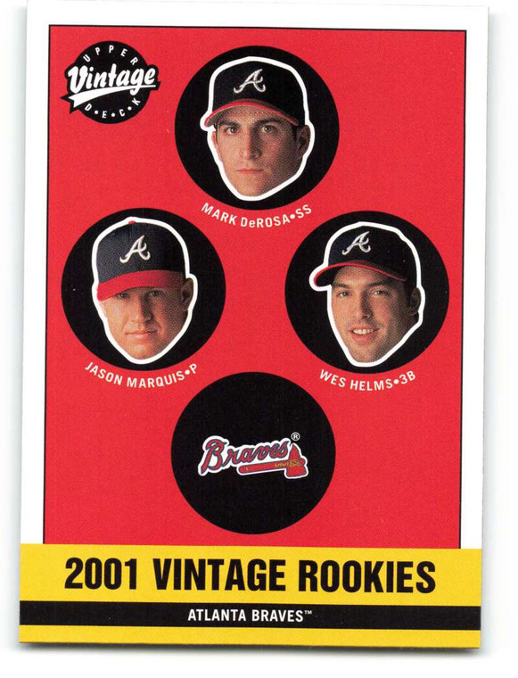 2001 Upper Deck Vintage #356 Jason Marquis/Wes Helms/Mark DeRosa NM-MT  Atlanta Braves 