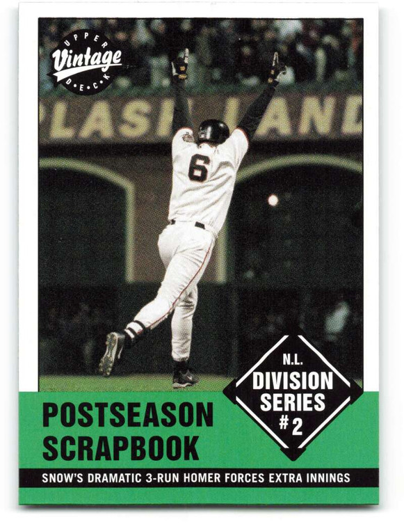 2001 Upper Deck Vintage #376 J.T. Snow SH NM-MT  San Francisco Giants 
