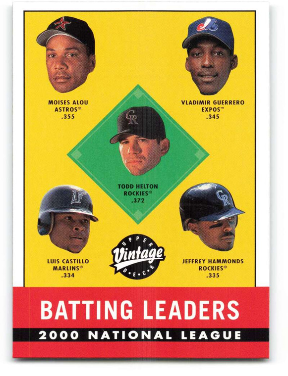 2001 Upper Deck Vintage #392 Todd Helton/Moises Alou/Luis Castillo/Vladimir Guerrero/Jeffrey Hammonds LL NM-MT  Houston 