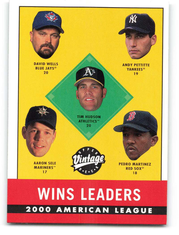 2001 Upper Deck Vintage #399 Pedro Martinez/Aaron Sele/David Wells/Andy Pettitte/Tim Hudson LL NM-MT  Oakland Athletics 