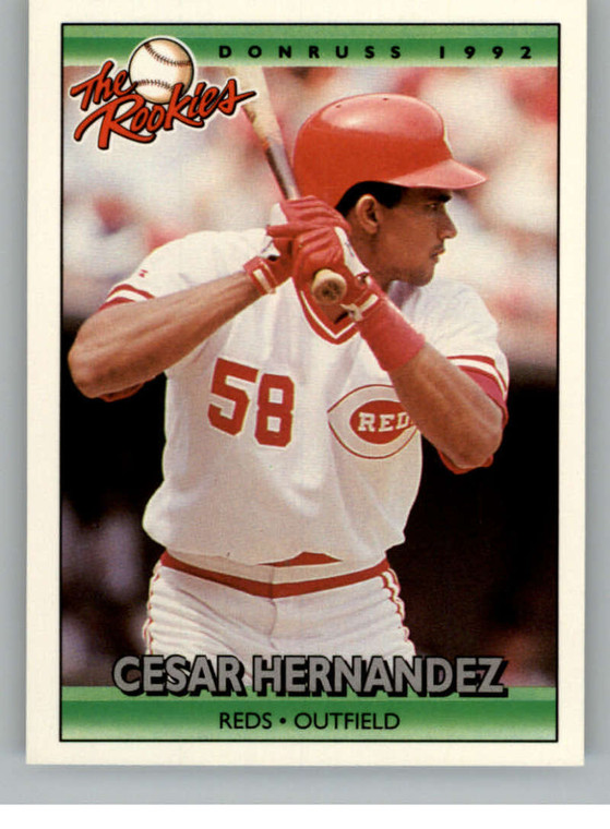 1992 Donruss The Rookies #52 Cesar Hernandez VG RC Rookie Cincinnati Reds 