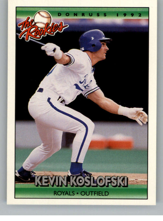 1992 Donruss The Rookies #63 Kevin Koslofski VG RC Rookie Kansas City Royals 