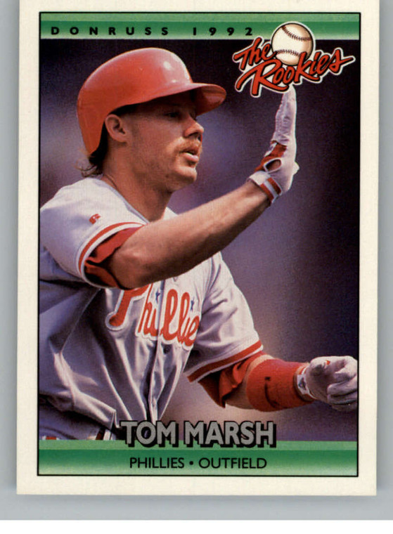 1992 Donruss Rookies #66 Tom Marsh VG RC Rookie Philadelphia Phillies 