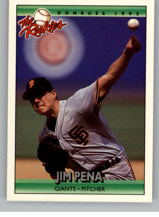 1992 Donruss The Rookies #92 Jim Pena VG San Francisco Giants 