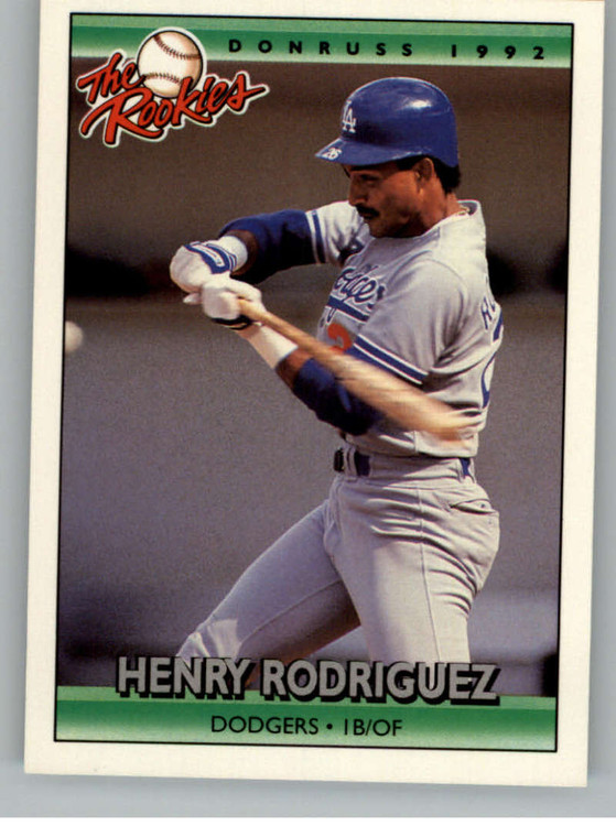 1992 Donruss The Rookies #105 Henry Rodriguez VG Los Angeles Dodgers 