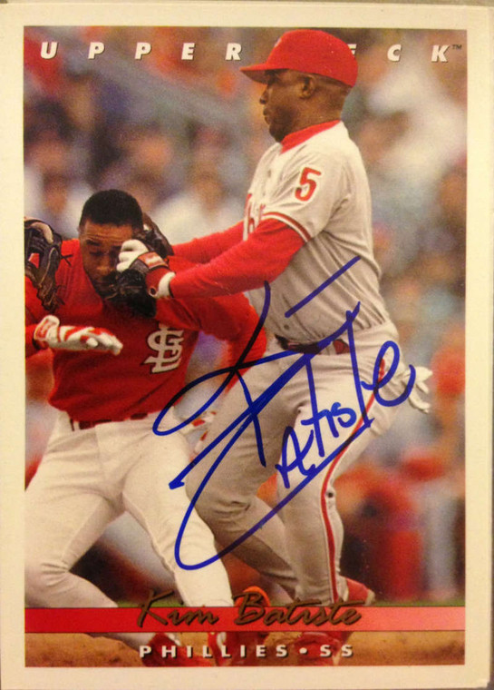 SOLD 1209 Kim Batiste Autographed 1993 Upper Deck #516