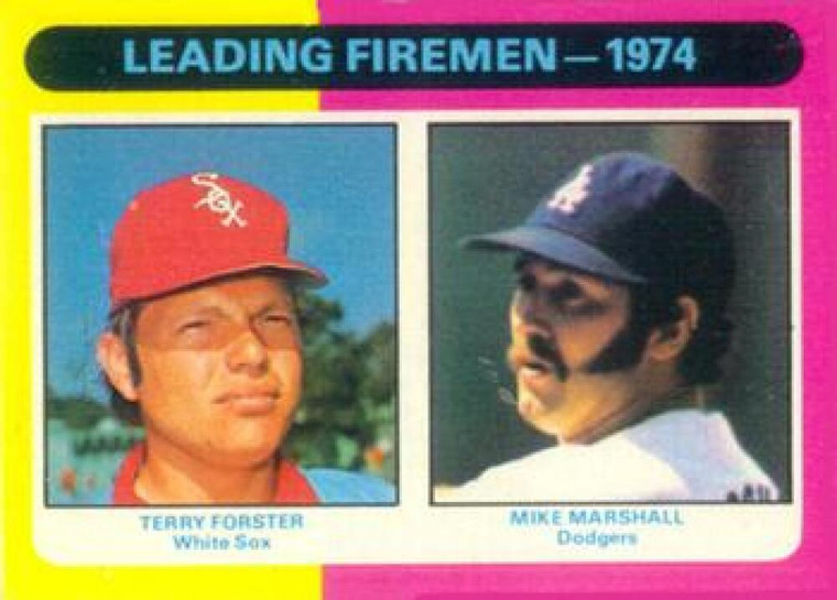 1975 Topps #313 Terry Forster/Mike Marshall Firemen Leaders VG Chicago White Sox/Los Angeles Dodgers 