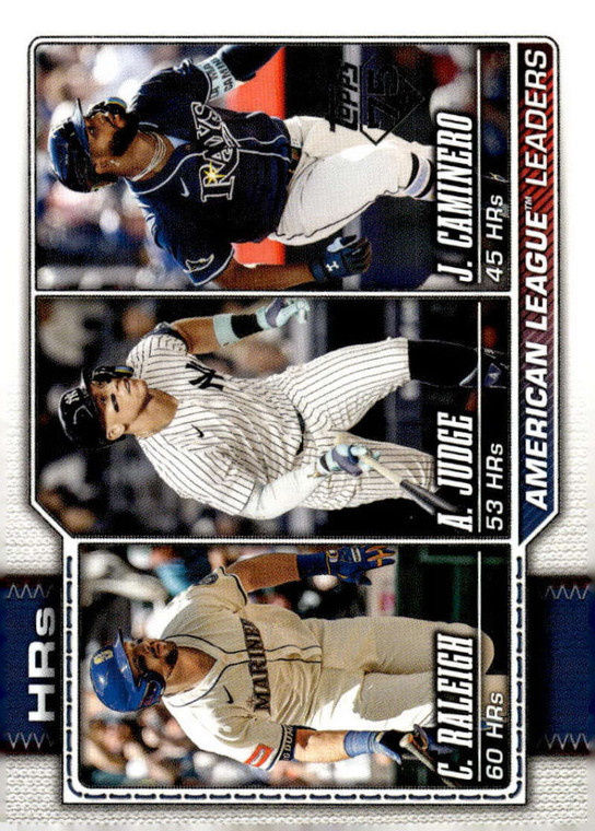 SOLD 187086 2026 Topps #38 Aaron Judge/Cal Raleigh/Junior Caminero League Leaders NM-MT New York Yankees/Seattle Mariners/Tampa Bay 