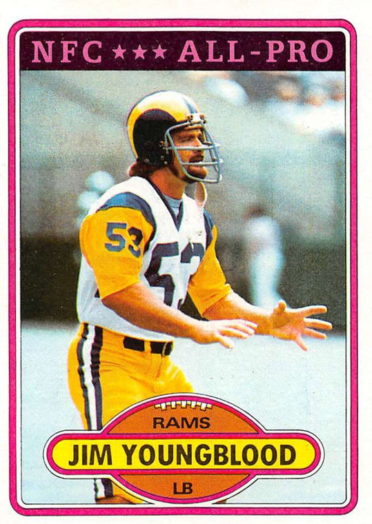 1980 Topps #120 Jim Youngblood AP VG  Los Angeles Rams 