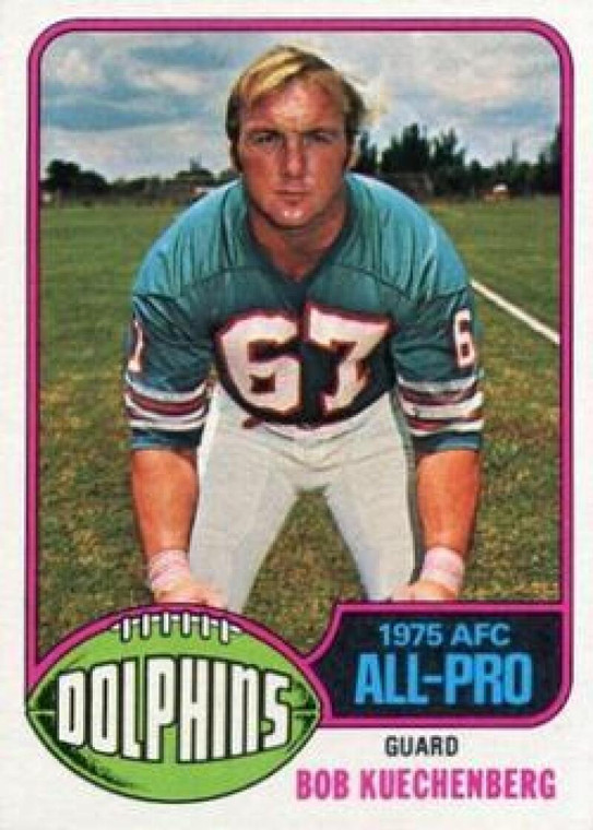 1976 Topps #390 Bob Kuechenberg AP VG Miami Dolphins 