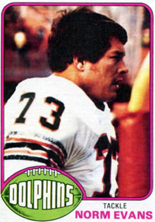 1976 Topps #492 Norm Evans VG Miami Dolphins 