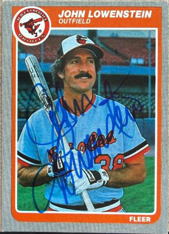 John Lowenstein Autographed 1985 Fleer #180 Baltimore Orioles Card 