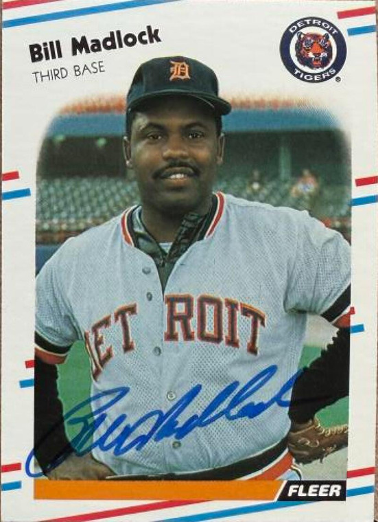 Bill Madlock Autographed 1988 Fleer #63 Detroit Tigers Card