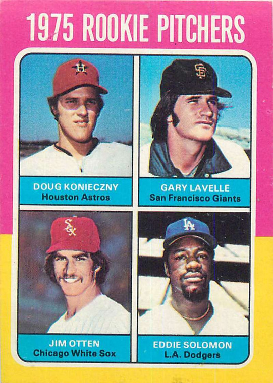1975 Topps #624 Doug Konieczny/Gary Lavelle/Jim Otten/Eddie Solomon Rookie Pitchers VG RC Rookie Houston Astros/San Fran