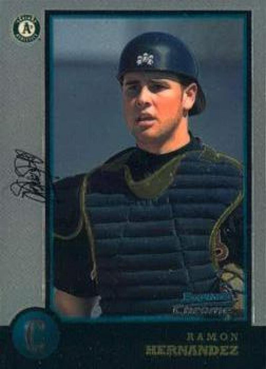 1998 Bowman Chrome #155 Ramon Hernandez NM-MT Oakland Athletics 
