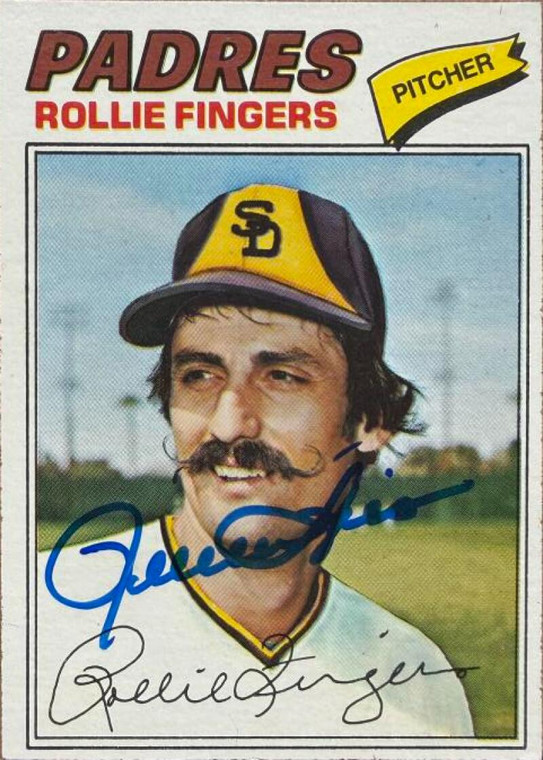 Rollie Fingers Autographed 1977 Topps #523 San Diego Padres Card  
