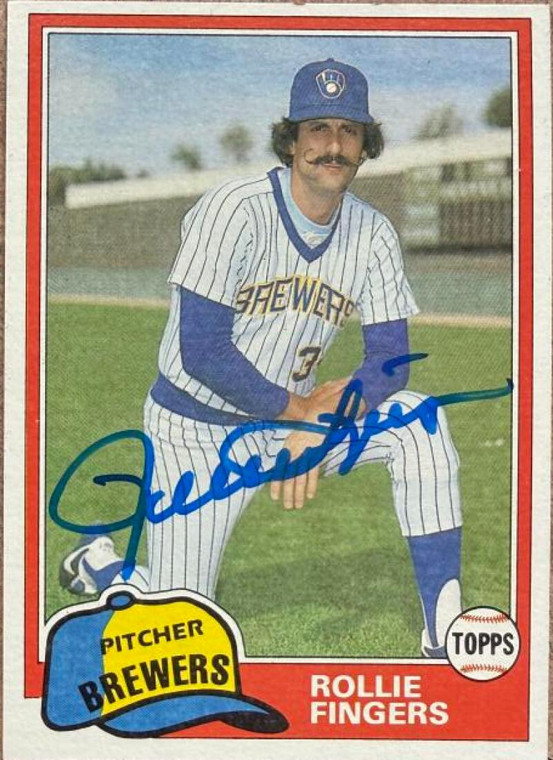 Rollie Fingers Autographed 1981 Topps Traded #761 Milwaukee Brewers Card 