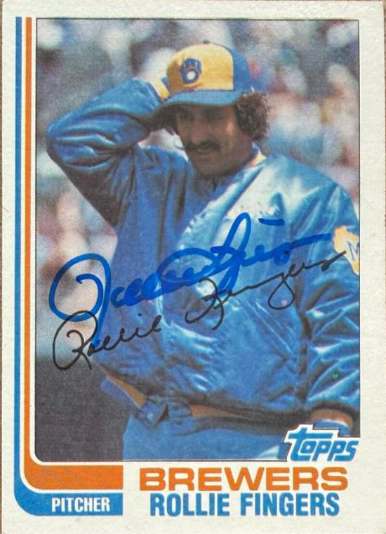 Rollie Fingers Autographed 1982 Topps #585 Milwaukee Brewers Card  