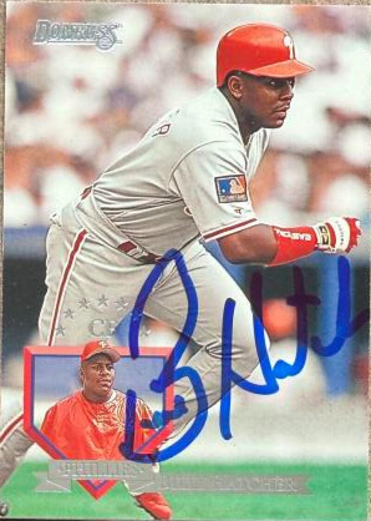 Billy Hatcher Autographed 1995 Donruss #470 Philadelphia Phillies Card  