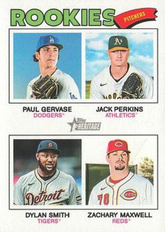 2026 Topps Heritage #375 Dylan Smith/Jack Perkins/Paul Gervase/Zachary Maxwell NM-MT  RC Rookie Athletics/Cincinnati Red