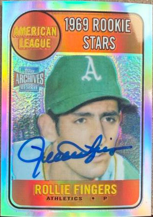 Rollie Fingers Autographed 2001 Topps Archives Reserve #25 1969 #597 Oakland Athletics Card   