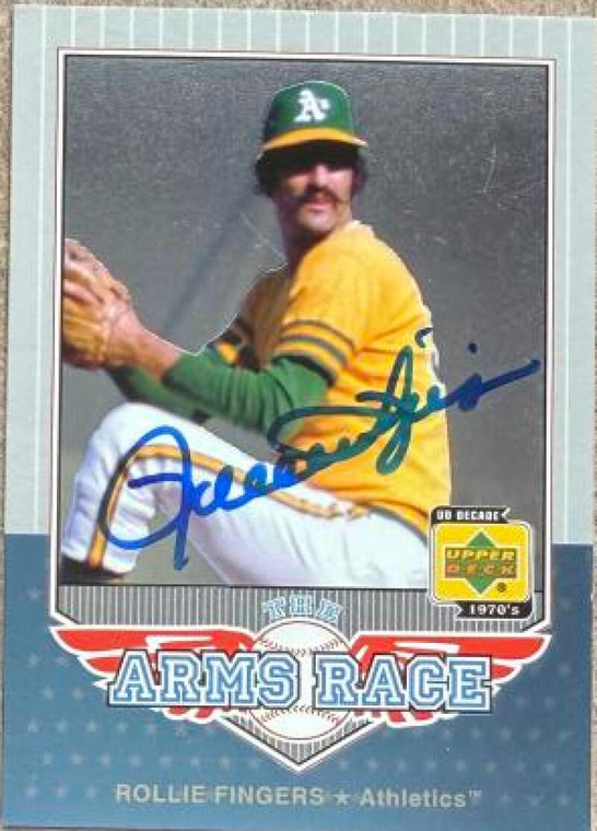 Rollie Fingers Autographed 2001 Upper Deck Decade 1970's - The Arms Race #AR7 Oakland Athletics Card 