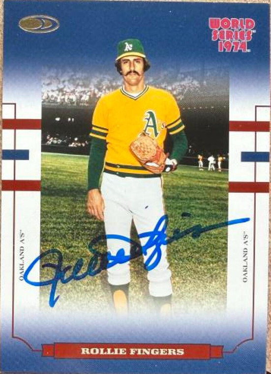 Rollie Fingers Autographed 2004 Donruss World Series - Blue #WS-86 Oakland Athletics Card   