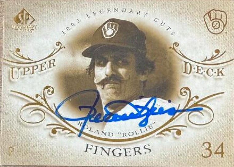 Rollie Fingers Autographed 2005 SP Legendary Cuts #72 Milwaukee Brewers Card 