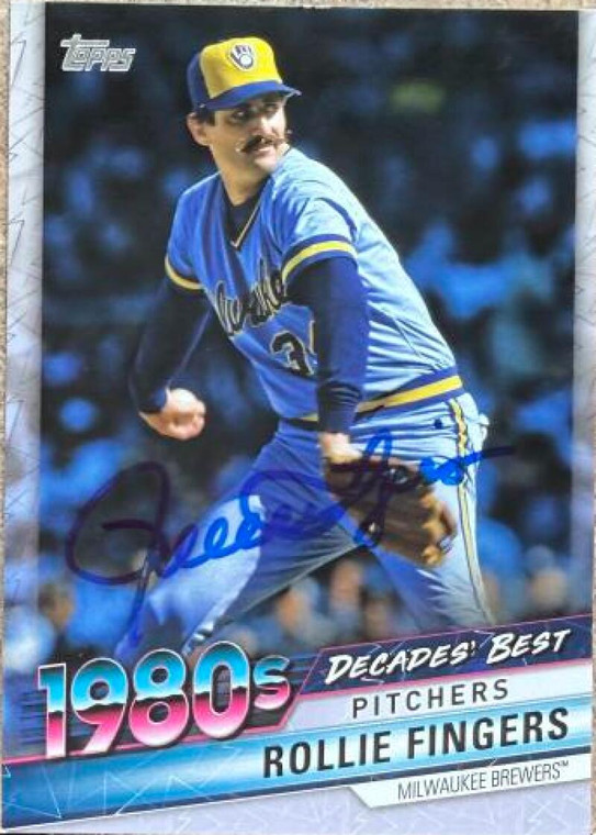Rollie Fingers Autographed 2020 Topps - Decades' Best (Series Two) #DB-67 Milwaukee Brewers Card 
