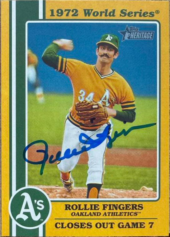 Rollie Fingers Autographed 2021 Topps Heritage - 1972 World Series Highlights #72WS-10 Oakland Athletics Card   