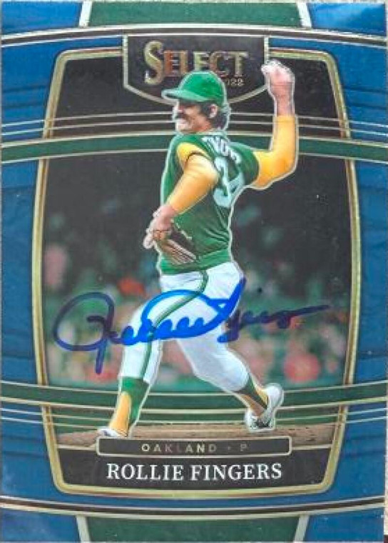 Rollie Fingers Autographed 2022 Panini Select - Blue Retail Base #43 Oakland Athletics Card   