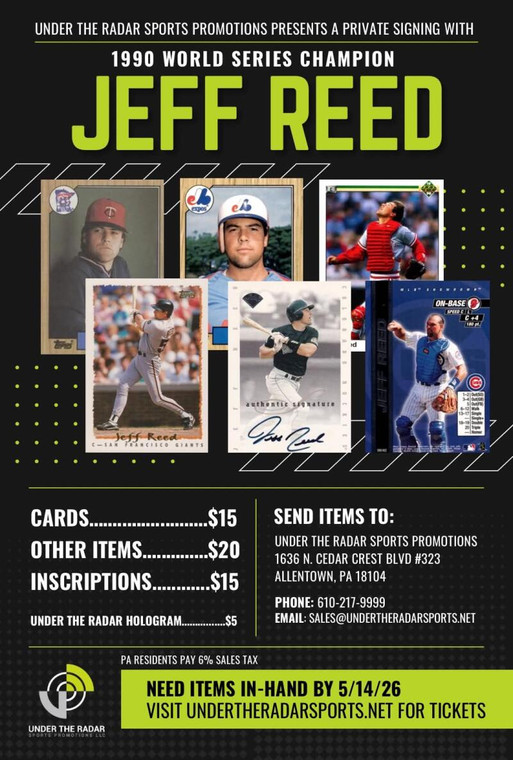 Jeff Reed Autograph All Other Items (NO FULL SIZE HELMETS)
