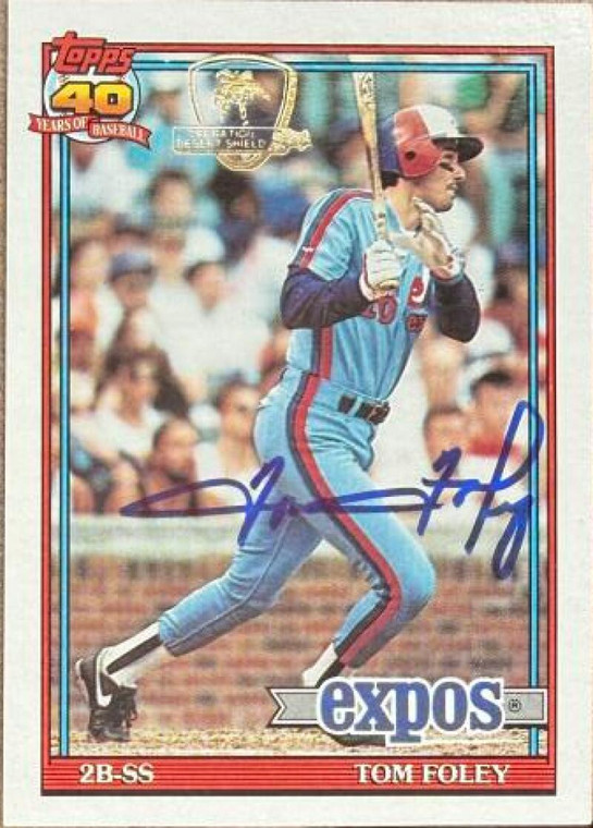 Tom Foley Autographed 1991 Topps Operation Desert Shield #773 Montreal Expos Card 