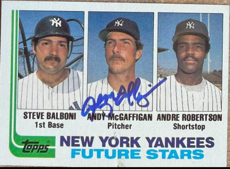 Andy McGaffigan Autographed 1982 Topps #83 New York Yankees Card 