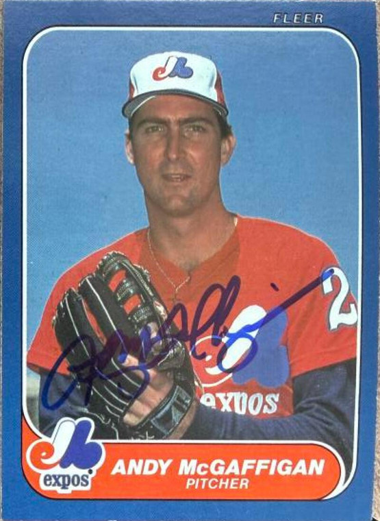 Andy McGaffigan Autographed 1986 Fleer Update #U-74 Montreal Expos Card