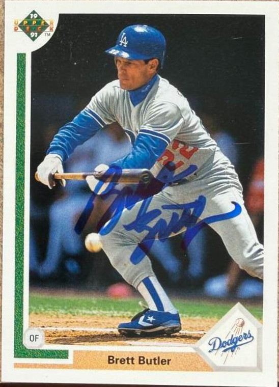 Brett Butler Autographed 1991 Upper Deck #732 Los Angeles Dodgers Card