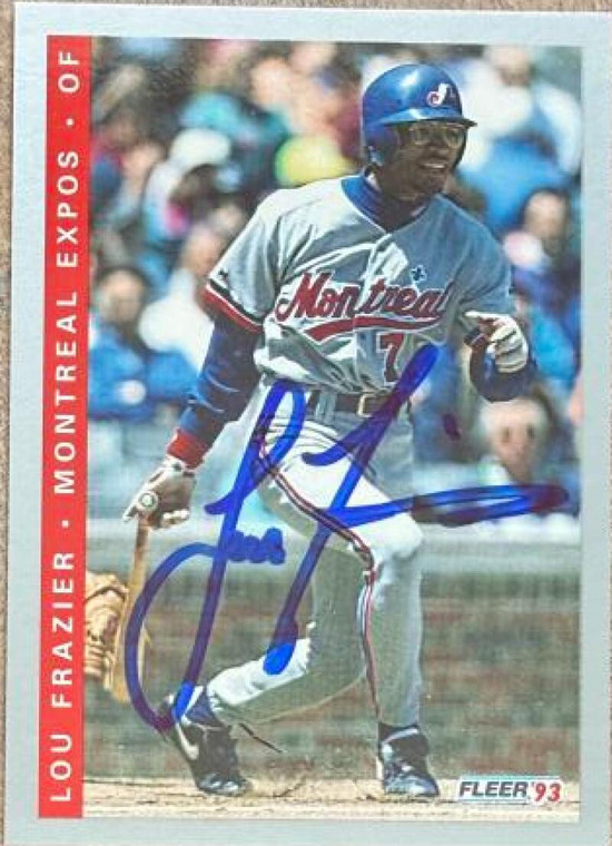 Lou Frazier Autographed 1993 Fleer Final Edition #F-93 Montreal Expos Card