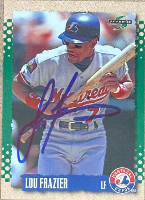 Lou Frazier Autographed 1995 Score #135 Montreal Expos Card