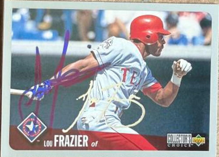 Lou Frazier Autographed 1996 Collector's Choice - Silver Signature #742 Texas Rangers Card
