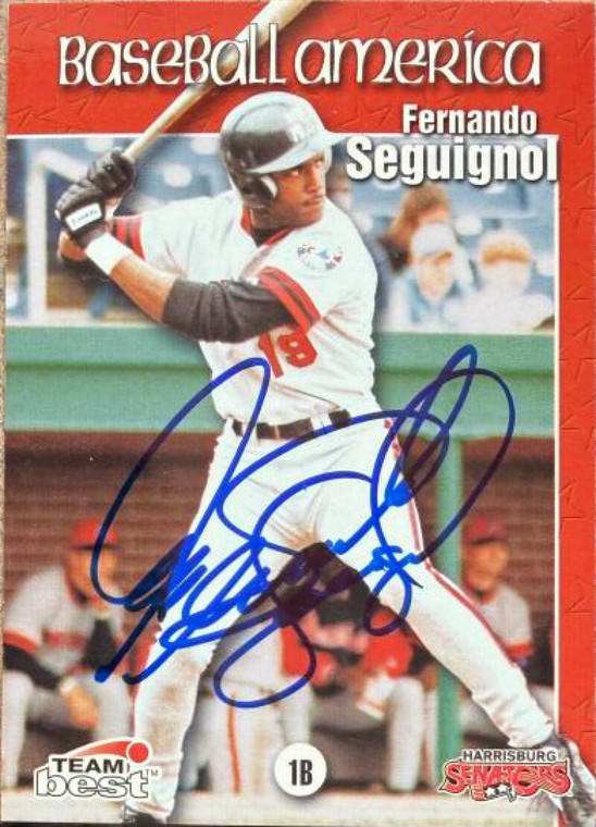 Fernando Seguignol Autographed 1999 Team Best Baseball America #91 Montreal Expos Card