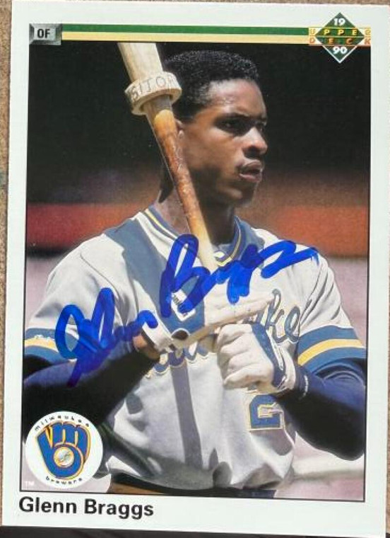 Glenn Braggs Autographed 1990 Upper Deck #456 Milwaukee Brewers Card