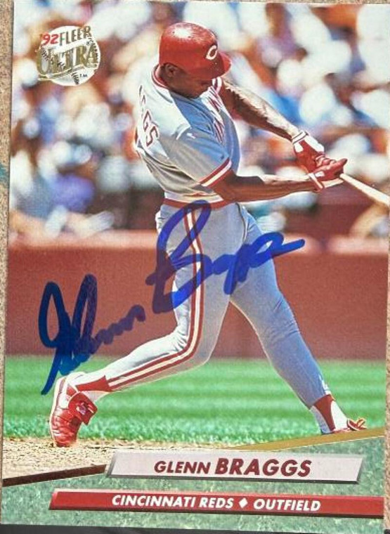 Glenn Braggs Autographed 1992 Fleer Ultra #185 Cincinnati Reds Card
