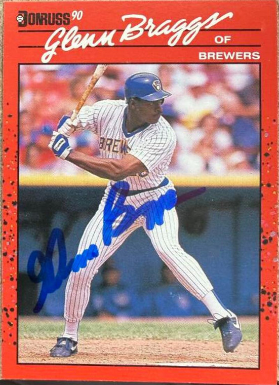 Glenn Braggs Autographed 1990 Donruss #264 Milwaukee Brewers Card