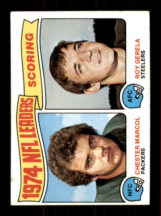 1975 Topps #4 Chester Marcol/Roy Gerela 1974 Scoring Leaders VG  Green Bay Packers/Pittsburgh Steelers 