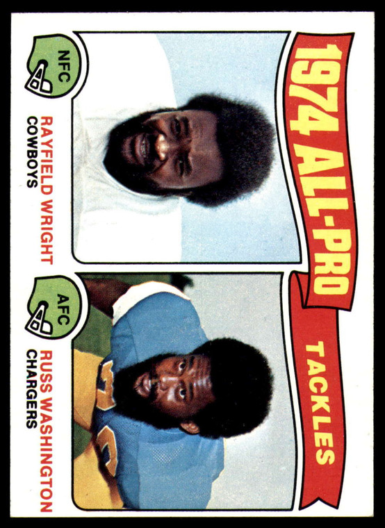 1975 Topps #202 Rayfield Wright/Russ Washington All-Pro Tackles VG  Dallas Cowboys/San Diego Chargers 