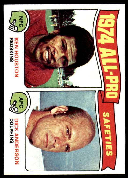 1975 Topps #222 Ken Houston/Dick Anderson All-Pro Safeties VG  Washington Redskins/Miami Dolphins 