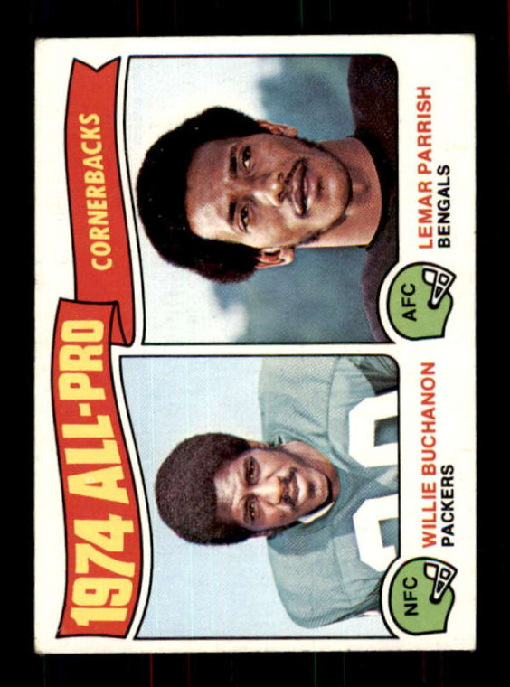 1975 Topps #221 Willie Buchanon/Lemar Parrish All-Pro Cornerbacks VG  Green Bay Packers/Cincinnati Bengals 