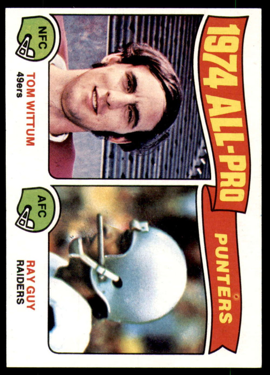 1975 Topps #224 Tom Wittum/Ray Guy All-Pro Punters VG  San Francisco 49ers/Oakland Raiders 