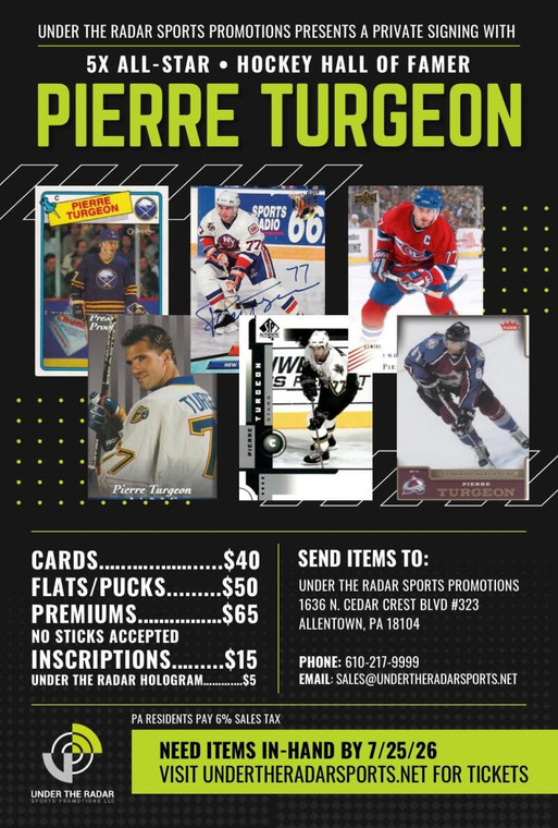 Pierre Turgeon Autograph Flats and Pucks